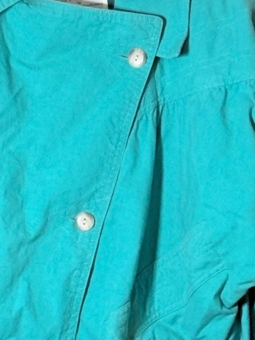 Vintage Lifestyles by Mulberry Street Teal Cotton Bomber Jacket Size M item 253 - Picture 6 of 8